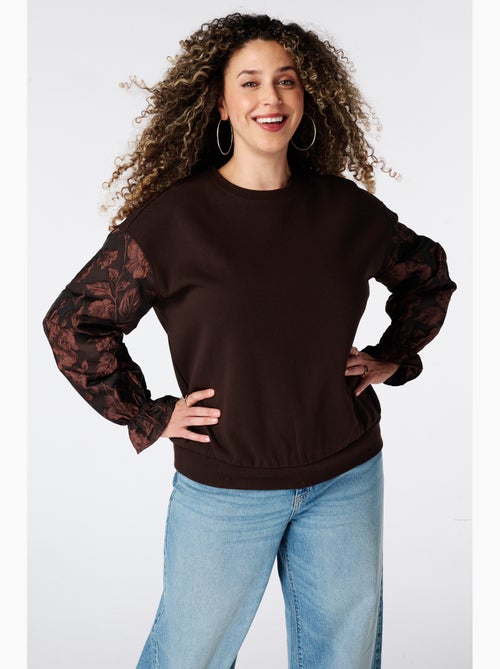 Ms mode sweat à manches jacquard - Kiabi