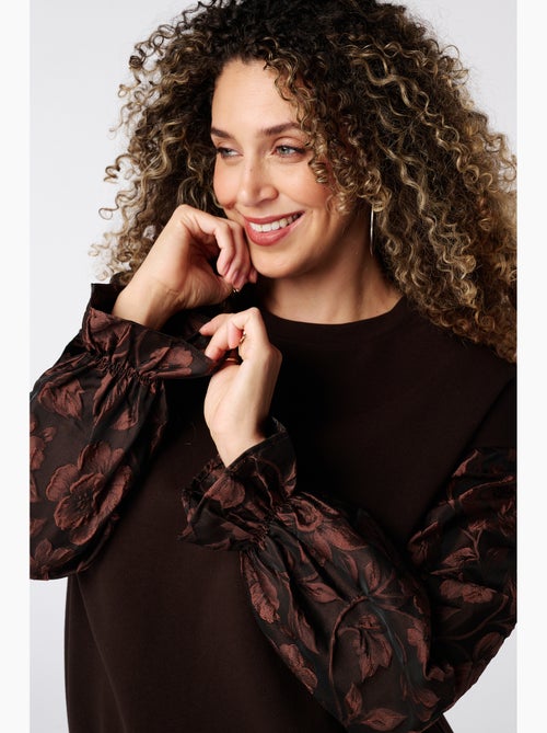 Ms mode sweat à manches jacquard - Kiabi