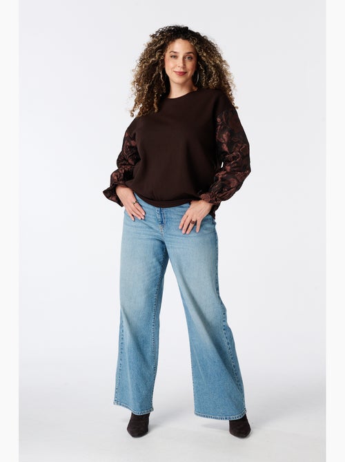 Ms mode sweat à manches jacquard - Kiabi