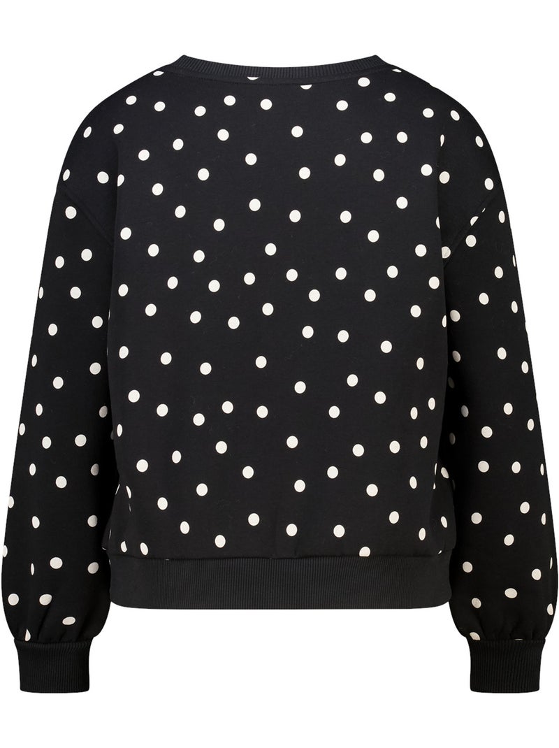 Ms mode sweat à pois avec dentelle Nude - Kiabi