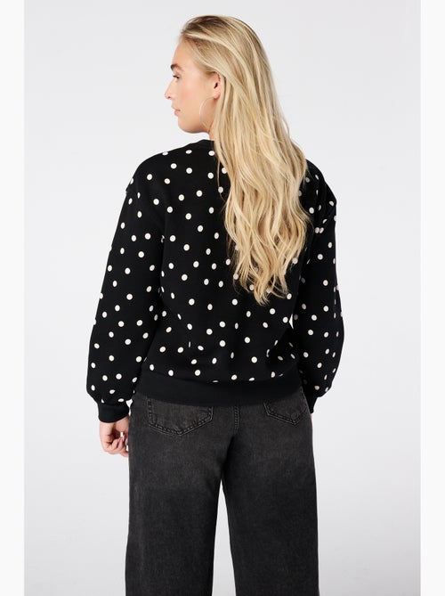 Ms mode sweat à pois avec dentelle - Kiabi
