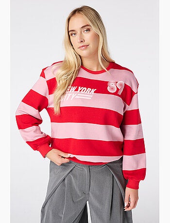 Ms mode sweat rayé avec motif