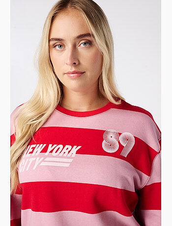 Ms mode sweat rayé avec motif