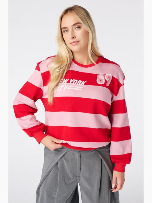 Ms mode sweat rayé avec motif - Kiabi