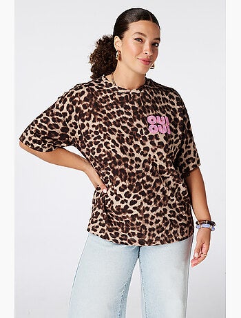 Ms mode t shirt à imprimé animal