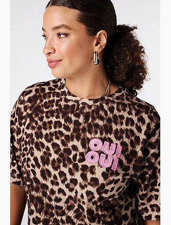 Ms mode t shirt à imprimé animal