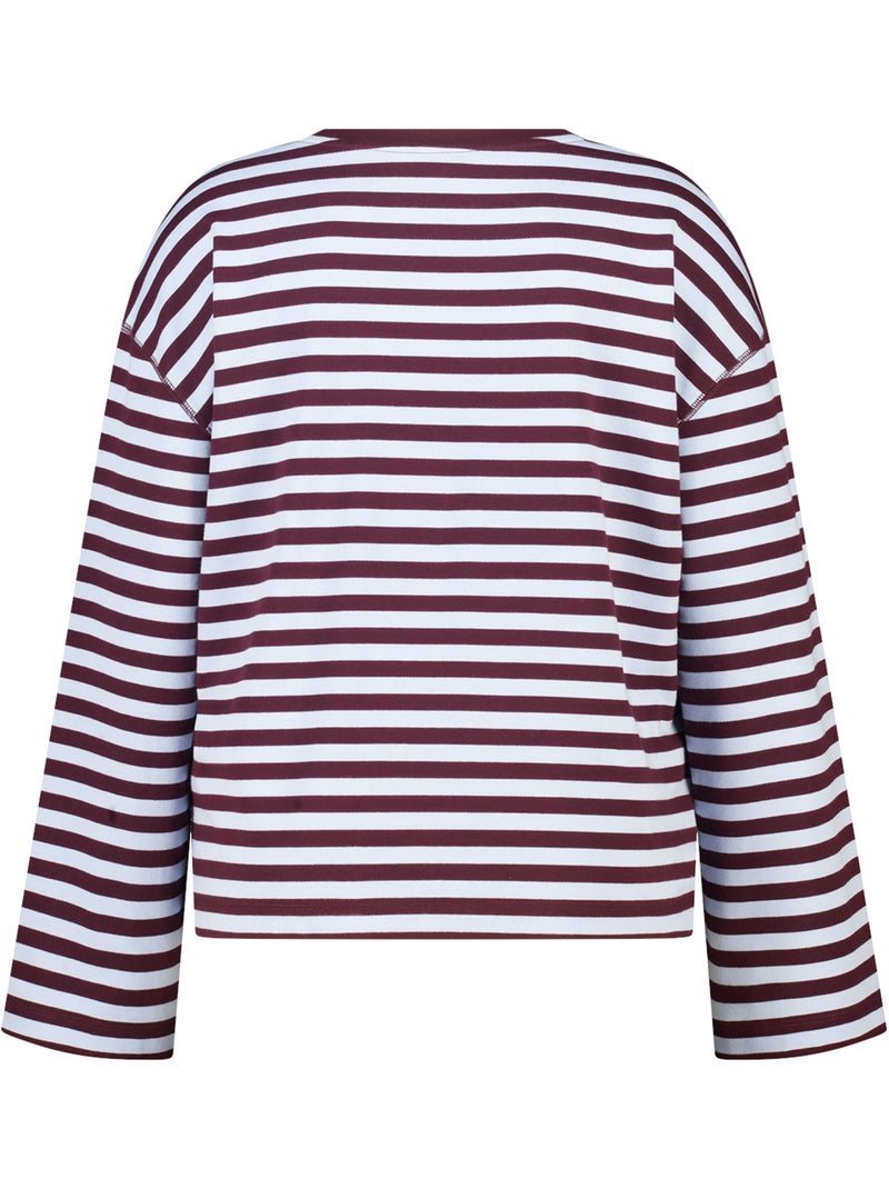 Ms mode t shirt à manches longues rayé Bleu Multicolore - Kiabi