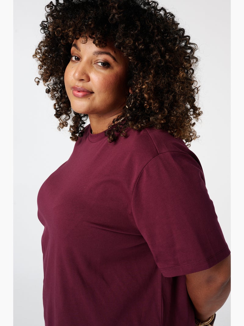 Ms mode t shirt avec dentelle Bordeaux - Kiabi