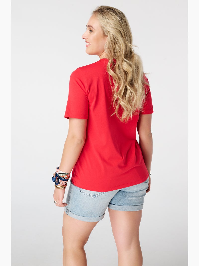 Ms mode t shirt avec imprimé Rouge - Kiabi