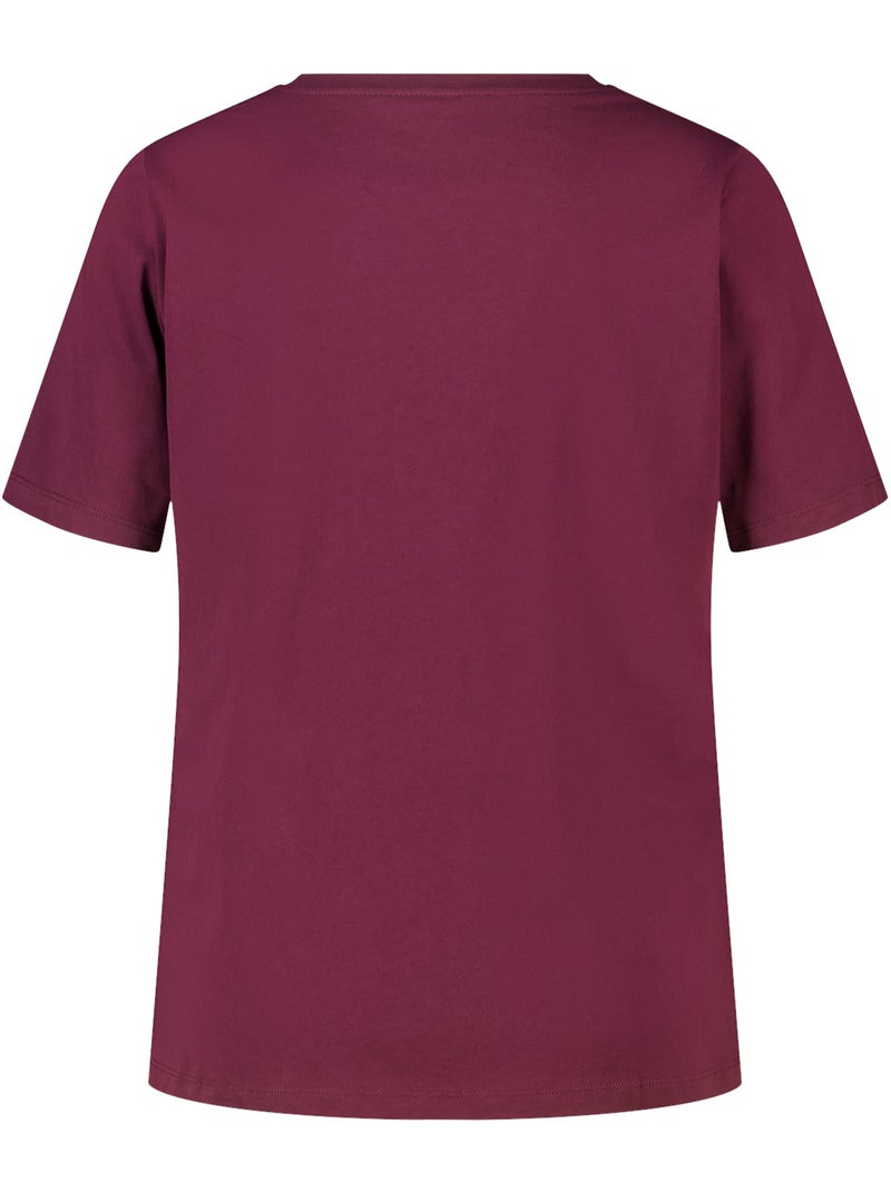 Ms mode t shirt avec perles Bordeaux - Kiabi