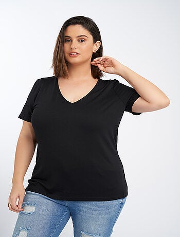 MS MODE T-shirt Lot de 2 t-shirts avec col en V
