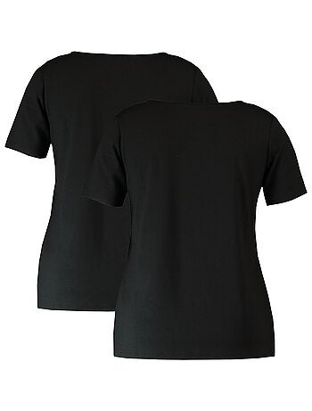 MS MODE T-shirt Lot de 2 t-shirts avec col en V