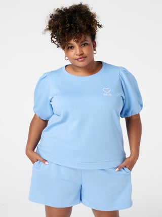 MS MODE T-shirt Sweat-shirt avec manches bouffantes