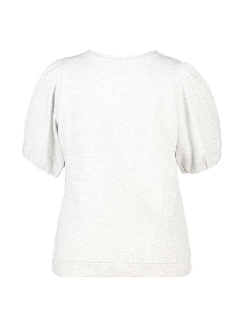 MS MODE T-shirt Sweat-shirt avec manches bouffantes Gris clair - Kiabi