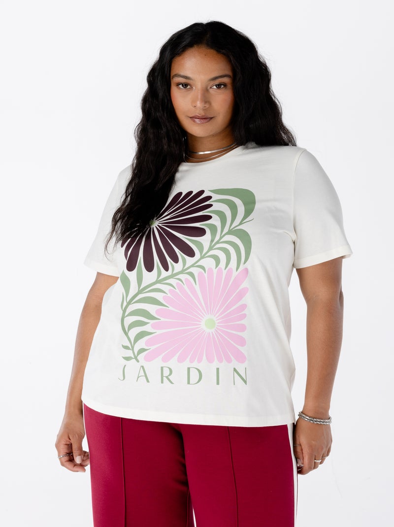 MS MODE T-shirt T-shirt à imprimé Blanc cassé - Kiabi