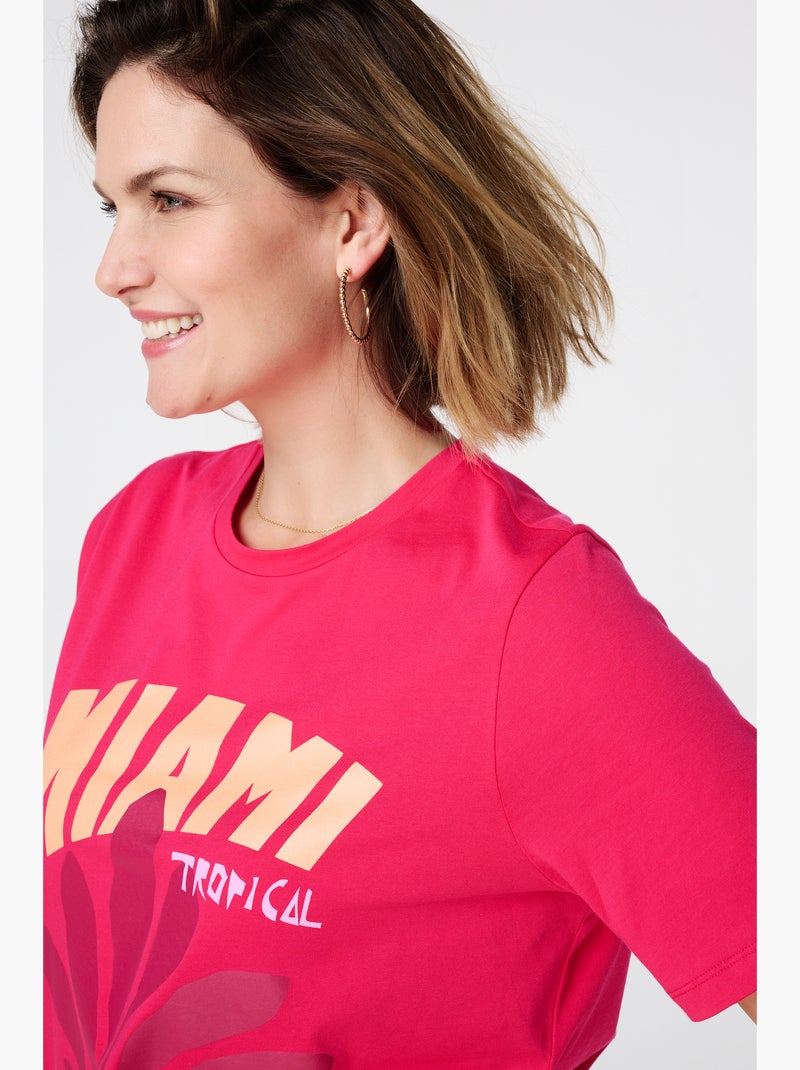 MS MODE T-shirt T-shirt à imprimé Rose fushia - Kiabi
