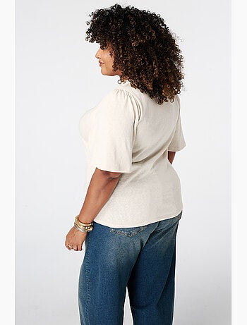 MS MODE T-shirt T shirt avec col en V