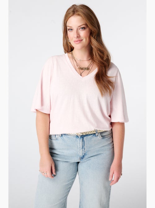 MS MODE T-shirt T shirt avec col en V - Kiabi