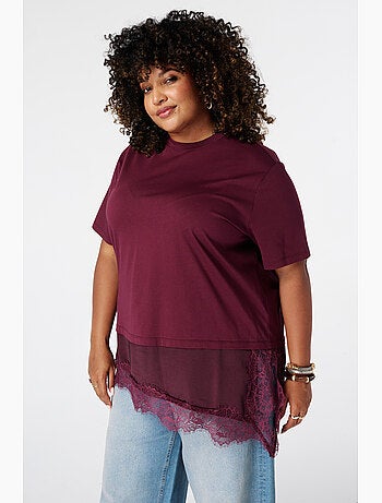 MS MODE T-shirt T shirt avec dentelle
