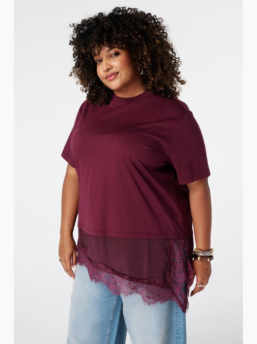 MS MODE T-shirt T shirt avec dentelle - Kiabi