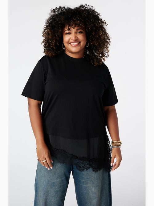 MS MODE T-shirt T shirt avec dentelle - Kiabi