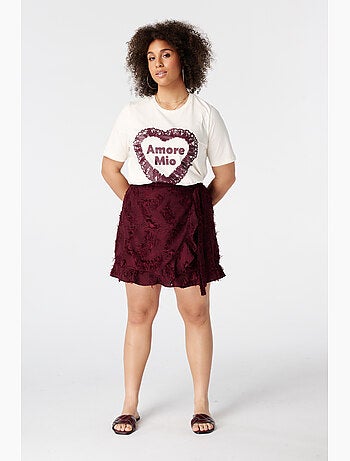 MS MODE T-shirt T shirt avec illustration en dentelle