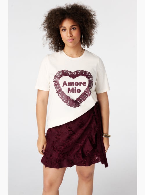 MS MODE T-shirt T shirt avec illustration en dentelle - Kiabi
