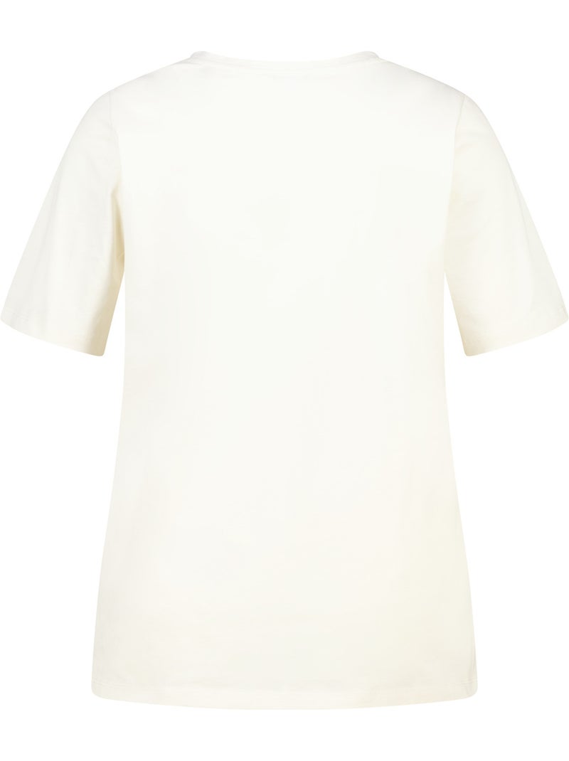 MS MODE T-shirt T shirt avec illustration en dentelle Beige - Kiabi
