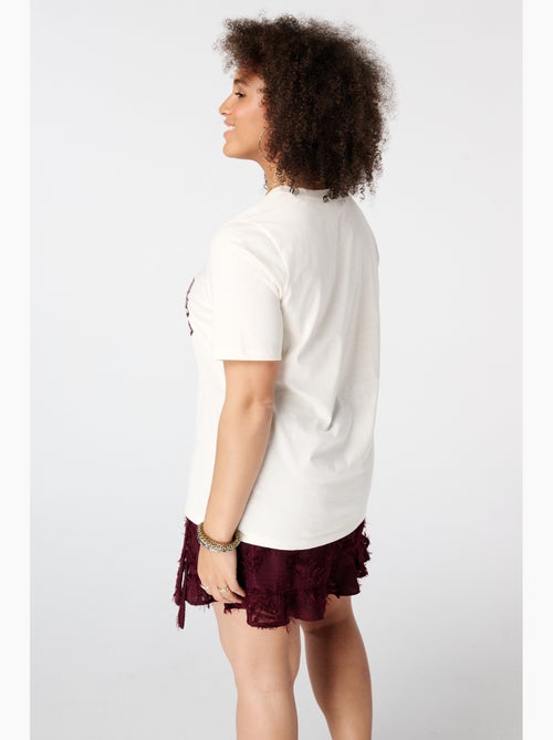 MS MODE T-shirt T shirt avec illustration en dentelle - Kiabi