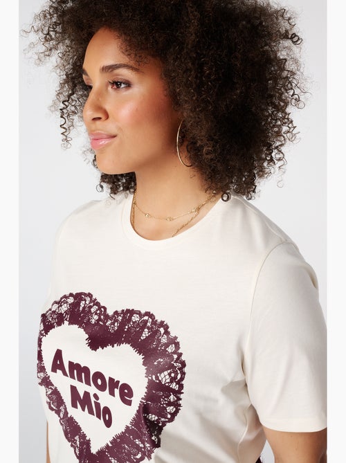MS MODE T-shirt T shirt avec illustration en dentelle - Kiabi