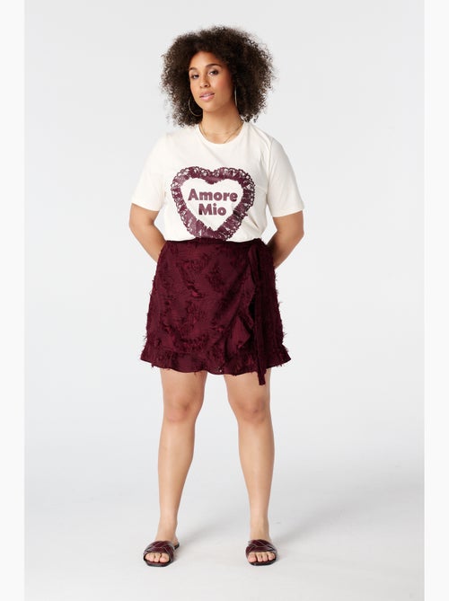MS MODE T-shirt T shirt avec illustration en dentelle - Kiabi