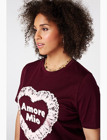 MS MODE T-shirt T shirt avec illustration en dentelle