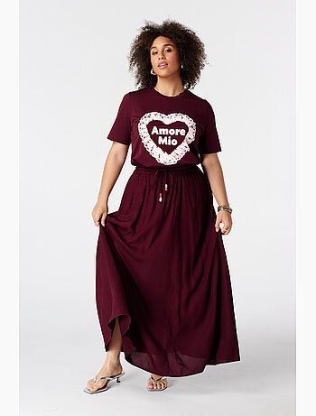 MS MODE T-shirt T shirt avec illustration en dentelle