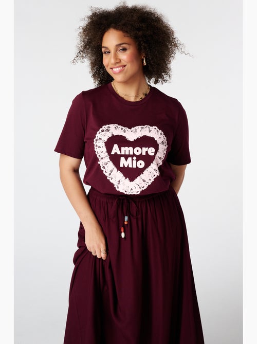 MS MODE T-shirt T shirt avec illustration en dentelle - Kiabi MS MODE T-shirt T shirt avec illustration en dentelle - Kiabi