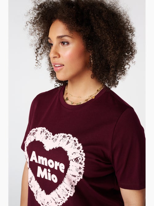 MS MODE T-shirt T shirt avec illustration en dentelle - Kiabi MS MODE T-shirt T shirt avec illustration en dentelle - Kiabi