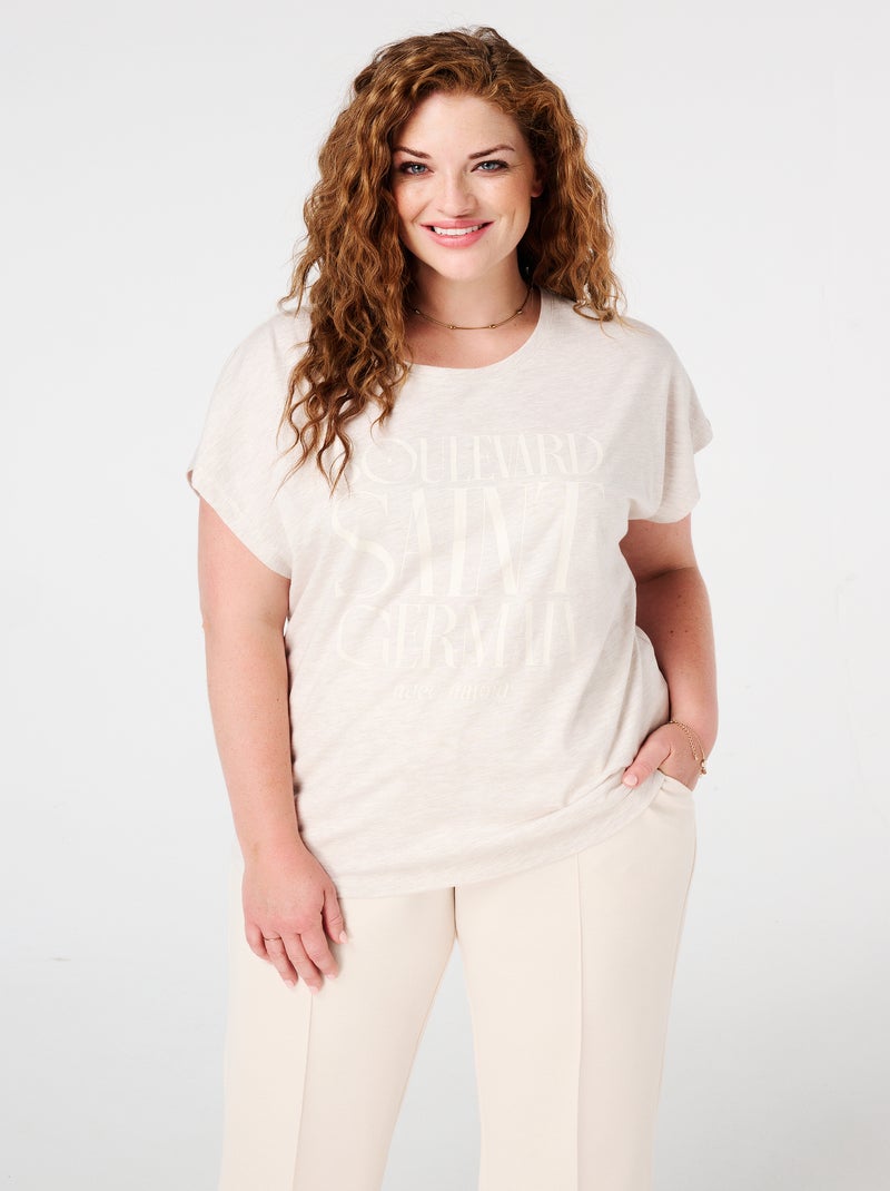 MS MODE T-shirt T-shirt avec impression Blanc cassé - Kiabi