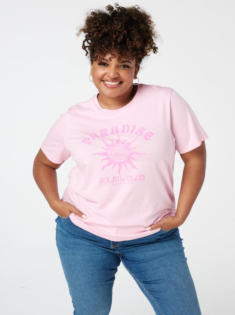 MS MODE T-shirt T-shirt avec impression Rose - Kiabi