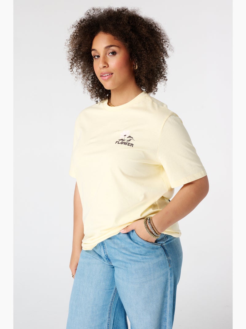 MS MODE T-shirt T shirt avec imprimé au dos Jaune - Kiabi
