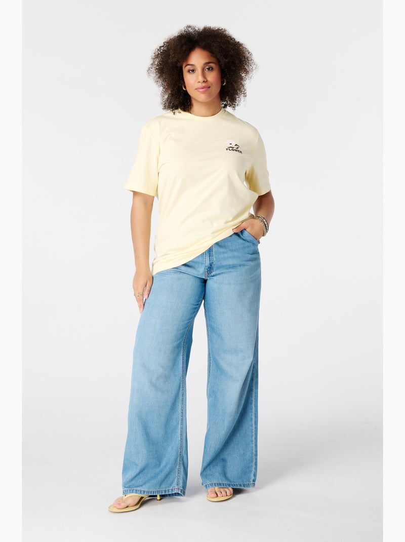 MS MODE T-shirt T shirt avec imprimé au dos Jaune - Kiabi