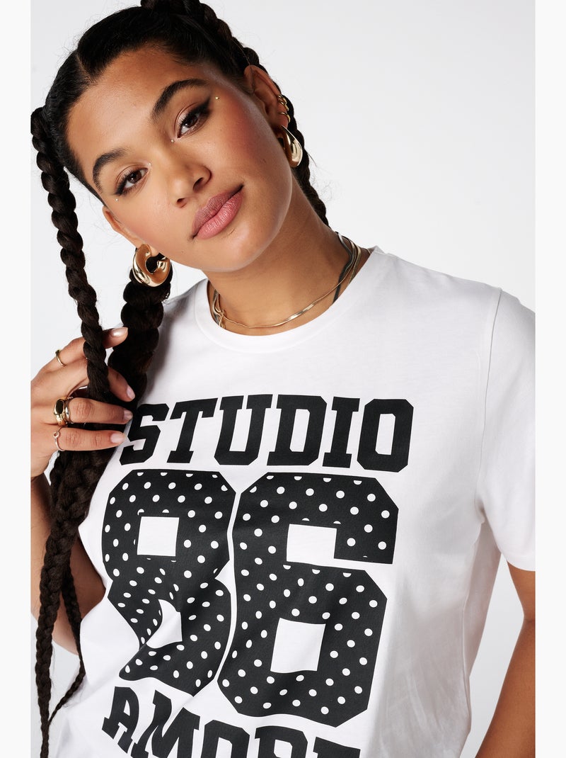 MS MODE T-shirt T shirt avec imprimé Blanc - Kiabi