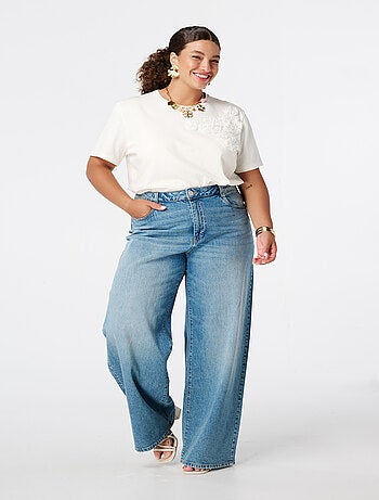 MS MODE T-shirt T-shirt avec imprimé brodé