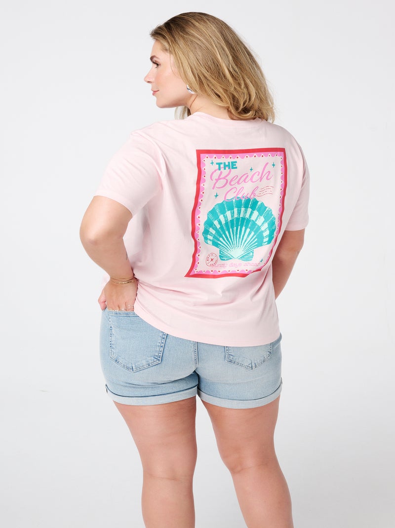 MS MODE T-shirt T-shirt avec imprimé estival Rose - Kiabi
