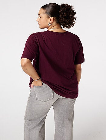 MS MODE T-shirt T-shirt avec inscription en paillettes