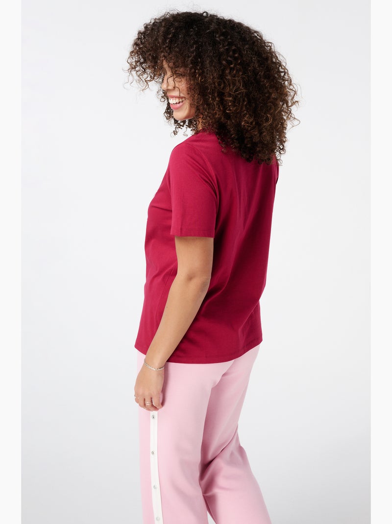MS MODE T-shirt T-shirt avec inscription Rouge cerise - Kiabi
