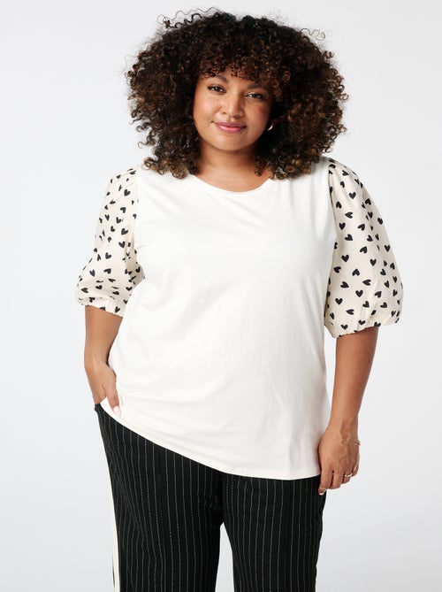 MS MODE T-shirt T-shirt avec manches bouffantes - Kiabi