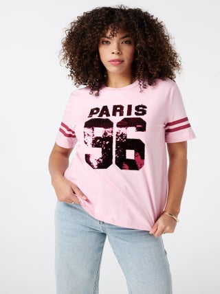 MS MODE T-shirt T-shirt avec paillettes