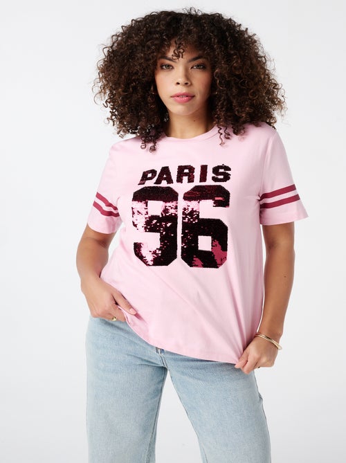 MS MODE T-shirt T-shirt avec paillettes - Kiabi