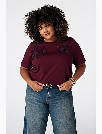 MS MODE T-shirt T shirt avec perles