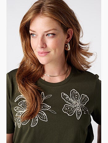 MS MODE T-shirt T shirt avec perles