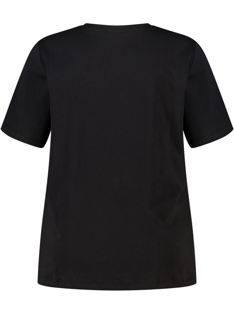MS MODE T-shirt T shirt avec perles Noir - Kiabi